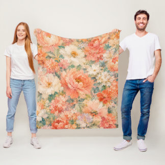 bloemstuk Coral Perzik Romantische Bloei Huisdecor Fleece Deken