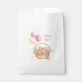 Bloemstuk en ballonnen bedankzakjes