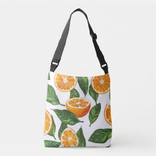 Bloemstuk Fruit Sinaasappel Citroen Naadloos Crossbody Tas