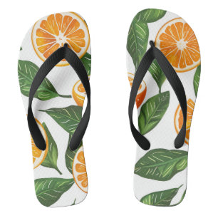 Bloemstuk Fruit Sinaasappel Citroen Naadloos Teenslippers