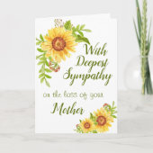 Bloemstuk gele zonnebloem moeder kaart sympathie (Voorkant)