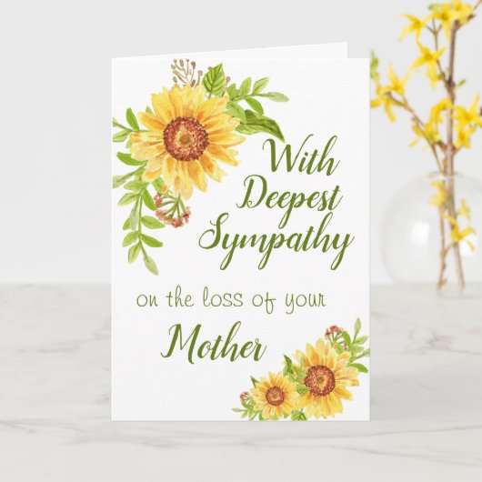 Bloemstuk gele zonnebloem moeder kaart sympathie (Gele Bloem)