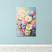 bloemstuk geschilderd canvas afdruk (Insitu (Houten vloer))