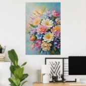 bloemstuk geschilderd poster (Thuiskantoor)
