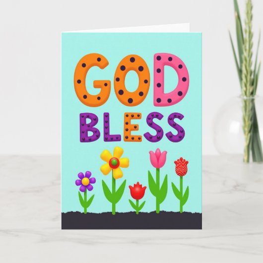 Bloemstuk God Zegen Moederdag Kaart (Voorkant)