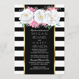  Bloemstuk Goud Wit Zwart Huwelijk Kaart