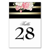  Bloemstuk Goud Zwart Witte Strepen Trouwen Kaart (Achterkant)