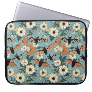 Bloemstuk Halloween Vleermuizen & Bloemen Laptop Sleeve