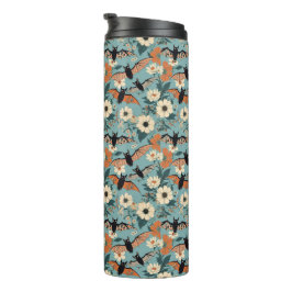 Bloemstuk Halloween Vleermuizen & Bloemen Thermosbeker