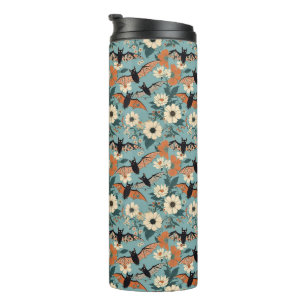 Bloemstuk Halloween Vleermuizen & Bloemen Thermosbeker
