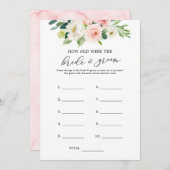 Bloemstuk Hoe oud waren de bruid en bruidegom spel Kaart (Voorkant / Achterkant)