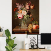Bloemstuk in glazen vaas poster (Thuiskantoor)