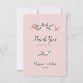 Bloemstuk in landelijke romantische stijl bedankkaart