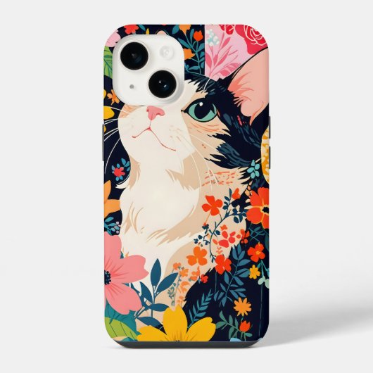 Bloemstuk Kat iPhone Hoesje (Achterkant)