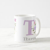 Bloemstuk koffiemok met de naam Theresa (Voorkant rechts)