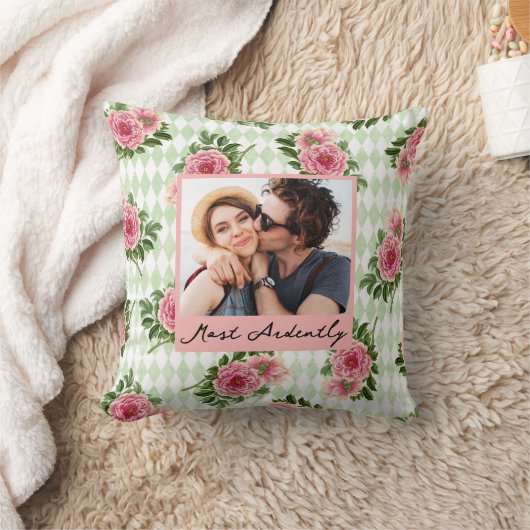 Bloemstuk Koppel Foto Script Liefdescitaat Kussen (Deken)
