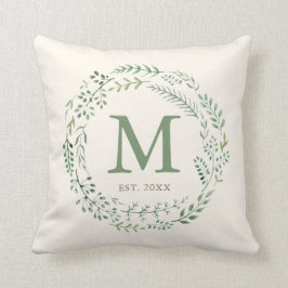 Bloemstuk Krans Monogram Oprichtingsdatum Kussen