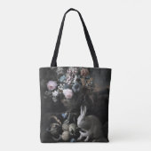 Bloemstuk met konijn van Franz Werner von Tamm Tote Bag (Achterkant)