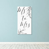 Bloemstuk Mevr tot Mevrouw bruiloft Canvas Print (Insitu (Houten vloer))