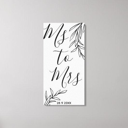 Bloemstuk Mevr tot Mevrouw bruiloft Canvas Print (Voorkant)