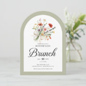 Bloemstuk Moederdag Brunch Uitnodiging (Staand voorkant)