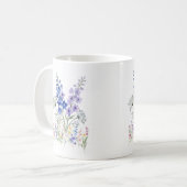 Bloemstuk mok Blauw & Lavendel – Delicate Bloemen (Voorkant links)