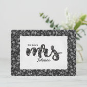Bloemstuk Mrs. Bruidsfeest Uitnodiging (Staand voorkant)