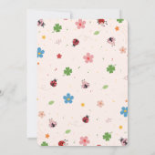 Bloemstuk Op Schattige Tor Ladybug 1e Verjaardagsf Kaart (Achterkant)