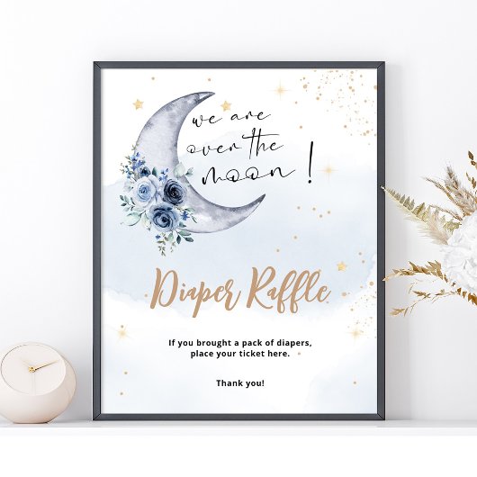 Bloemstuk Over The Moon Luier Raffle  Poster
