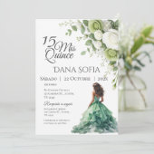 Bloemstuk Quincenera in het Spaans Kaart (Staand voorkant)