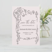 Bloemstuk Save the date Trouwkaart (Staand voorkant)