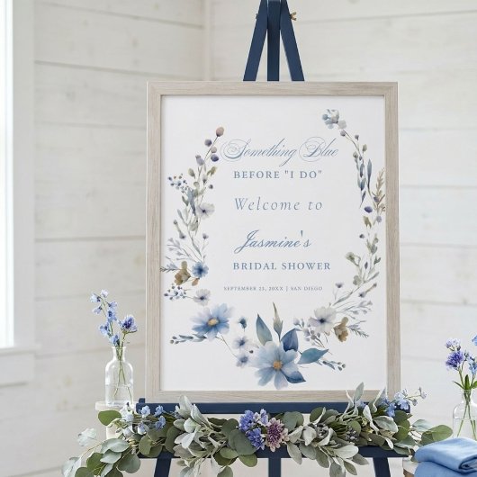 Bloemstuk Something blue before i do Bruidsfeest  Poster