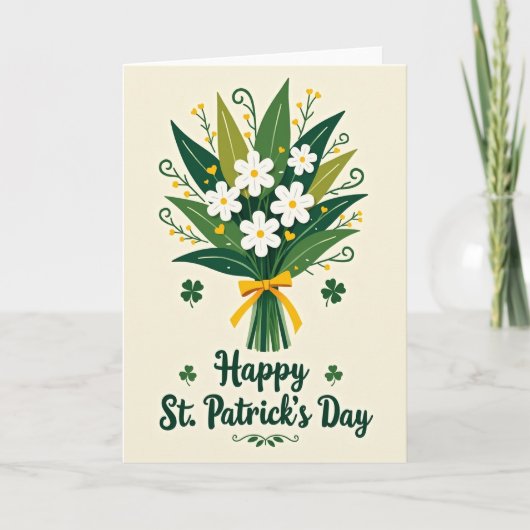 Bloemstuk St. Patrick's Day Kaart (Voorkant)