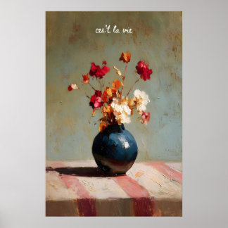 Bloemstuk Stilleven Kunstprint Schilderachtige Vaa Poster