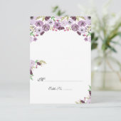 Bloemstuk tafel plaatskaart  |  U Vouwt Paars (Staand voorkant)