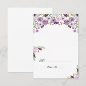 Bloemstuk tafel plaatskaart  |  U Vouwt Paars (Voorkant / Achterkant)
