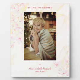 Bloemstuk Traditioneel & Elegant Roze Foto Rouwple Fotoplaat