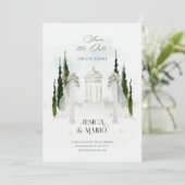 Bloemstuk trouwboog save the date (Staand voorkant)