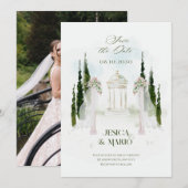 Bloemstuk trouwboog save the date (Voorkant / Achterkant)