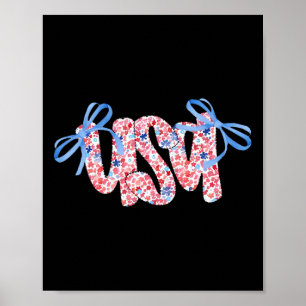 Bloemstuk Usa Coquette Strik 4 Juli Amerika Poster