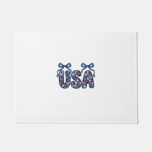 Bloemstuk USA Strik patriottisch vector ontwerp_1 Deurmat (Voorkant)
