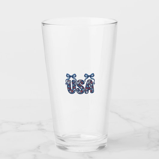 Bloemstuk USA Strik patriottisch vector ontwerp_1 Glas (Voorkant)