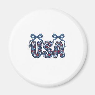Bloemstuk USA Strik patriottisch vector ontwerp_1 Magneet