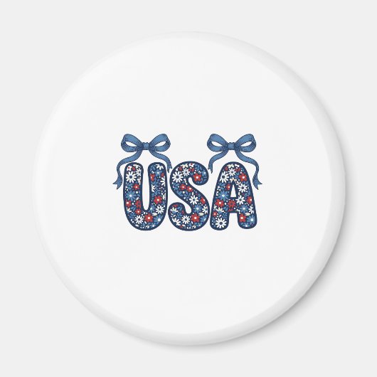 Bloemstuk USA Strik patriottisch vector ontwerp_1 Magneet (Voorkant)