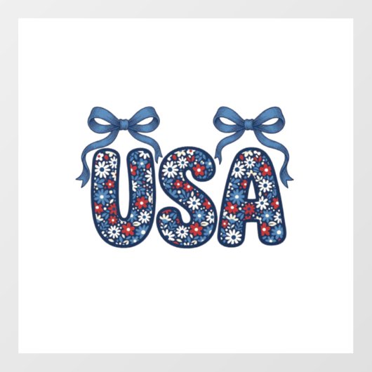Bloemstuk USA Strik patriottisch vector ontwerp_1 Raamsticker (Vel)