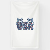 Bloemstuk USA Strik patriottisch vector ontwerp_1 Spandoek (Verticaal)