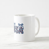 Bloemstuk USA Strik patriottisch vectorontwerp_1 Koffiemok (Voorkant rechts)