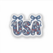 Bloemstuk USA Strik patriottisch vectorontwerp_1 Sticker (Voorkant)