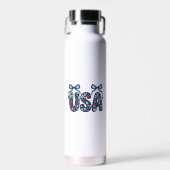 Bloemstuk USA Strik patriottisch vectorontwerp_1 Waterfles (Voorkant)