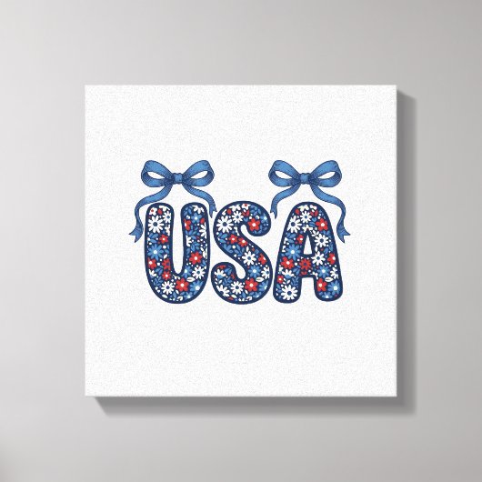 Bloemstuk USA Strik patriottische Vector ontwerp_1 Canvas Afdruk (Voorkant)